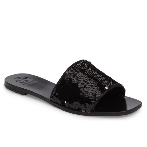 tory burch carter sequin slides